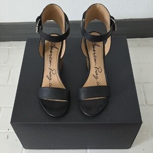 American Rag Black Ankle-Strap Open-Toe Sandals